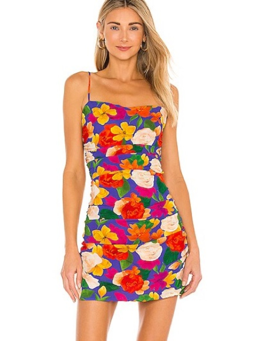 WEWOREWHAT Ronnie Dress in Abstract Floral
Sapphire Multi